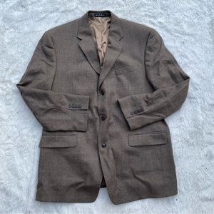 Calvin Klein Men’s Blazer Sports Coat Jacket Brown Herringbone sz 44R